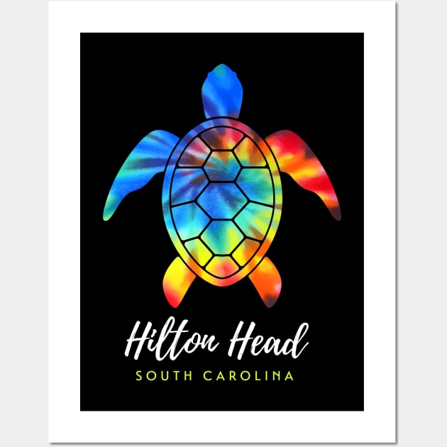 Hilton Head South Carolina Sea Turtle Tie Dye Wall Art by TGKelly